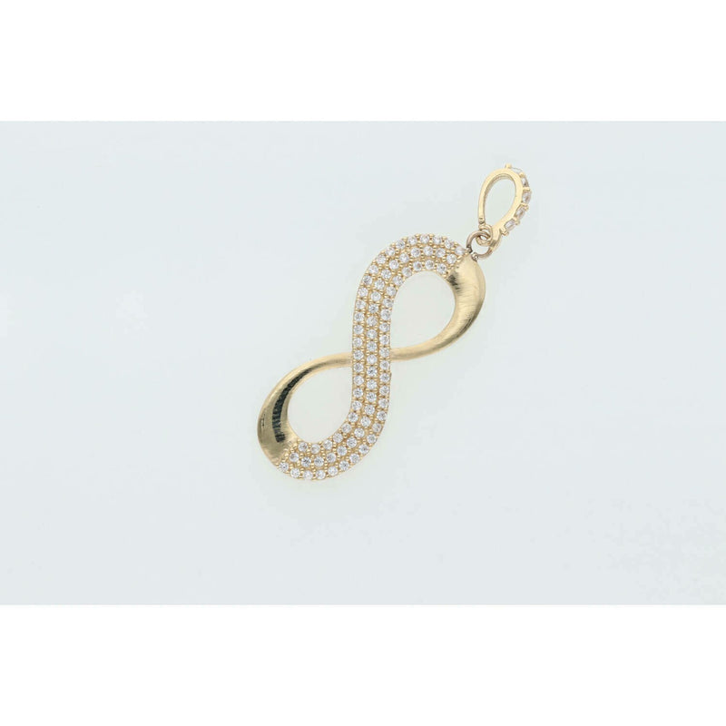 14 Karat Gold & CZ Infinity Charm W:2.0