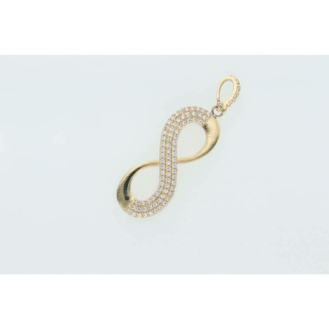 14 Karat Gold & CZ Infinity Charm W:2.0