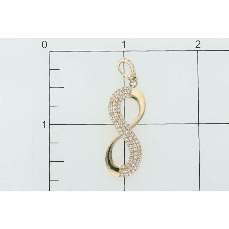 14 Karat Gold & CZ Infinity Charm W:2.0