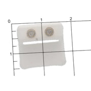 Size measurement guide showing the 8mm diameter scale of the 10K gold natural diamond halo stud earrings