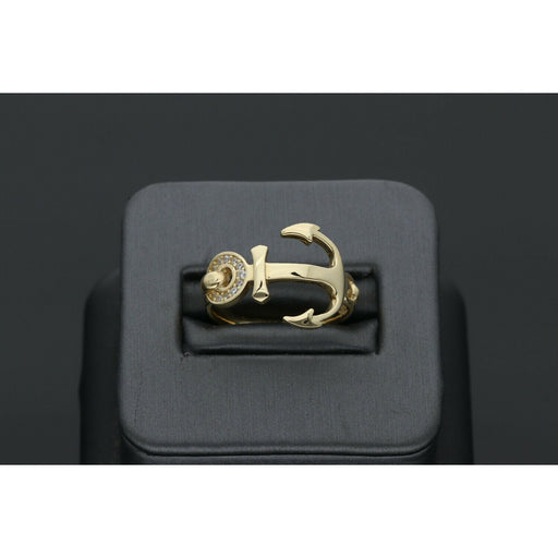 14 Karat Gold  Anchor Ring with Stones