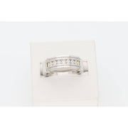 Natural Channel Setting Wedding Band in white Gold from top view.