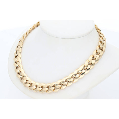 Real Gold Luxurious Choker Italy in a luxurious Miami Cuban Link style with bold size.