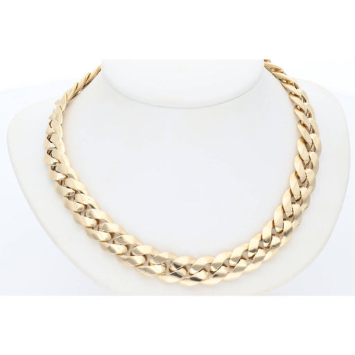 Real Gold Luxurious Choker Italy in a luxurious Miami Cuban Link style with bold size.