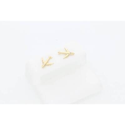 Gold & Cz Airplain Earring