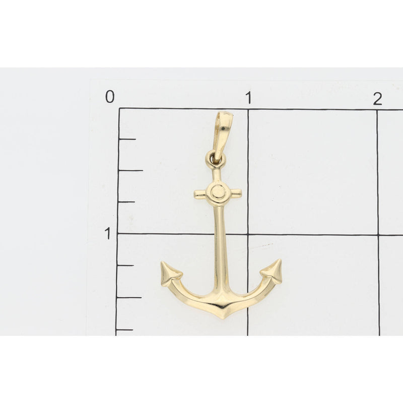 14 Karat Gold Plain Anchor Charm