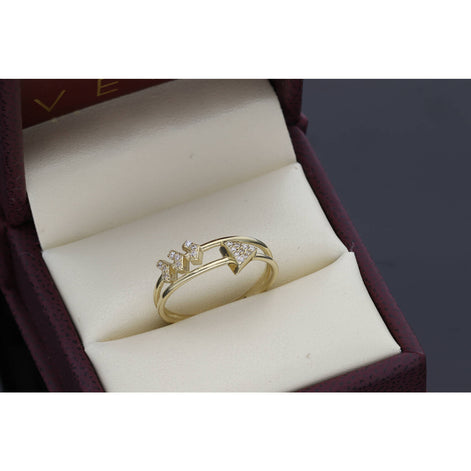 10K Gold & CZ Arrow Ring