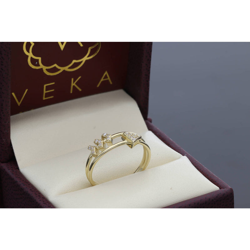 10K Gold & CZ Arrow Ring