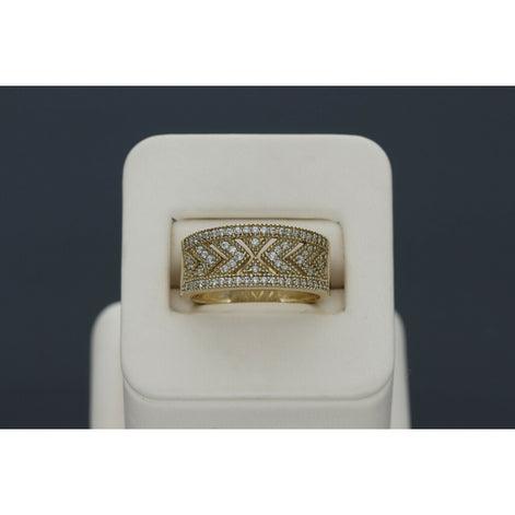 Gold and Zirc Spike Band Ring