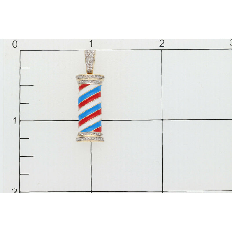 10 Karat Gold 0.35 ctw Diamond Barber Pole Charm