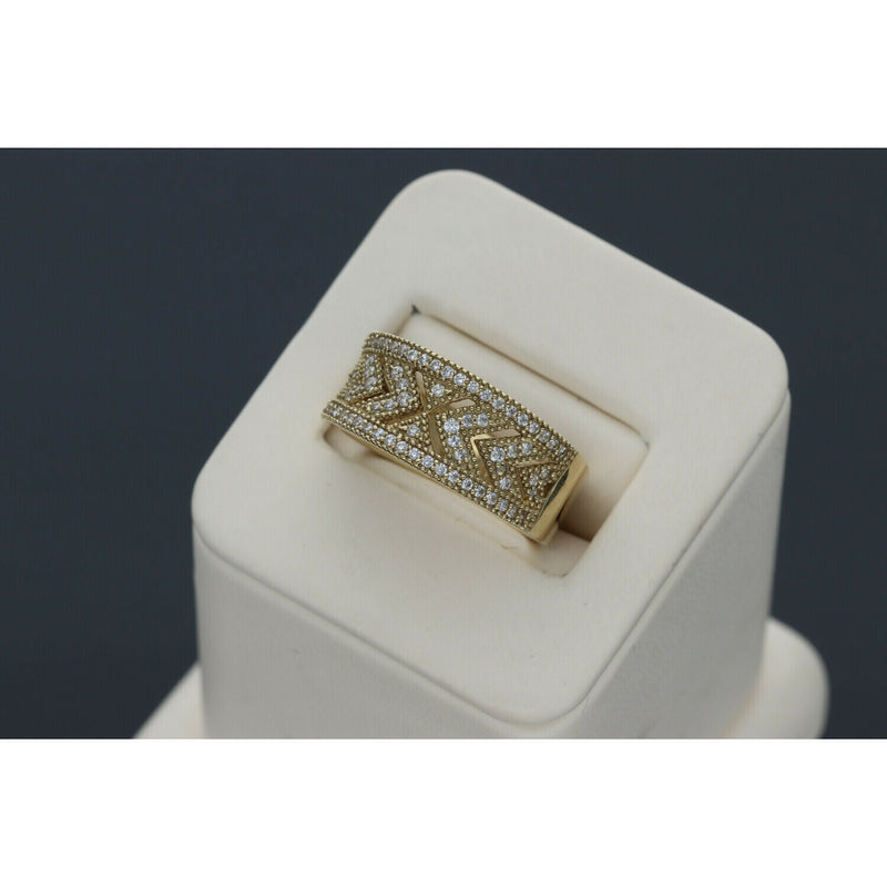 10 Karat Gold and Zirc Spike Band Ring