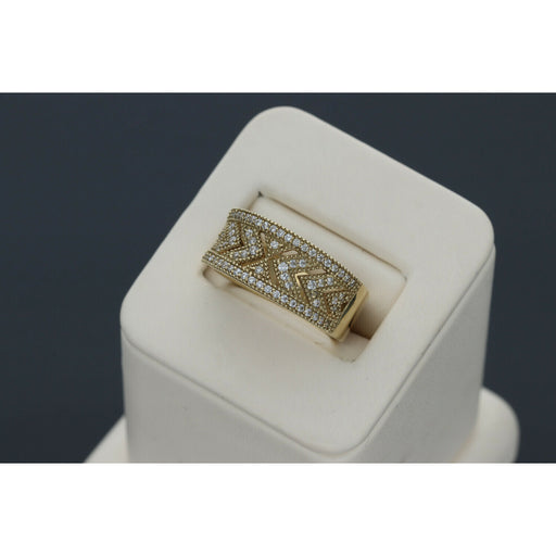 10 Karat Gold and Zirc Spike Band Ring