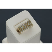 Gold and Zirc Spike Band Ring 10 Karat 