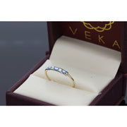 10K Gold Clear Blue eye Band