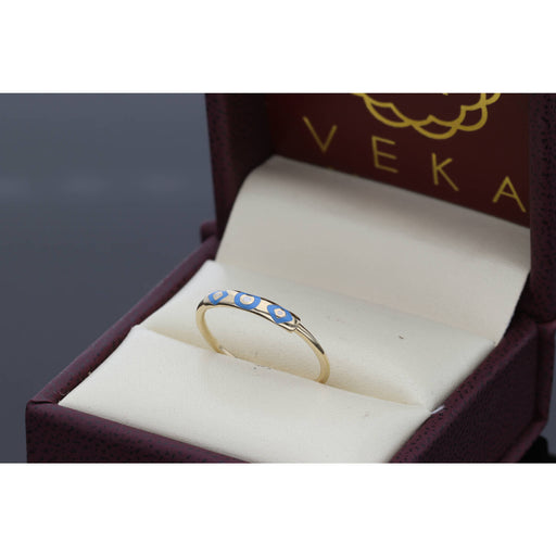 10K Gold Clear Blue eye Band
