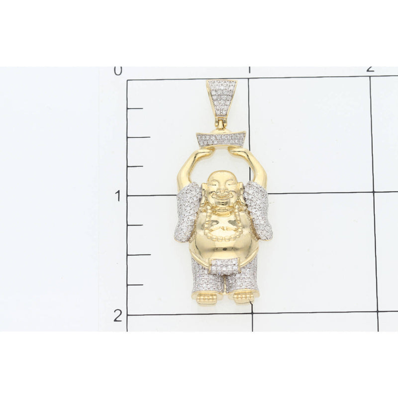 10 Karat Gold 1.00 Ctw Diamond Buddha Charm