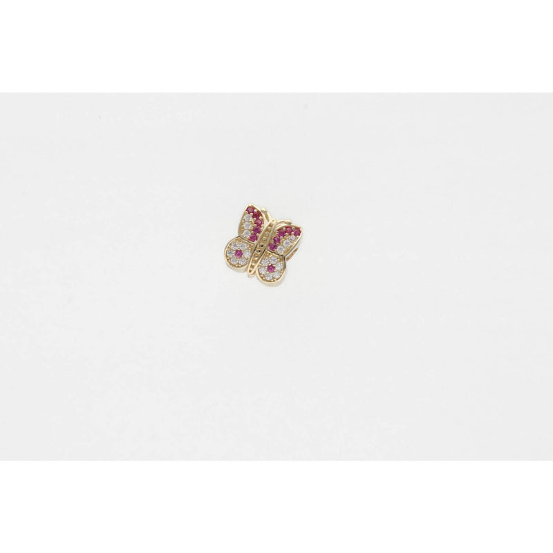 14K Gold & CZ Butterfly Fancy Charm W:2