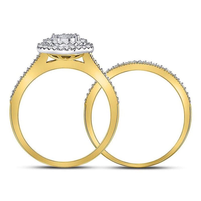 Diamond Wedding Band Solid 10k Yellow Gold 