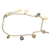 14 Karat Gold Lucky Charms Bracelet 