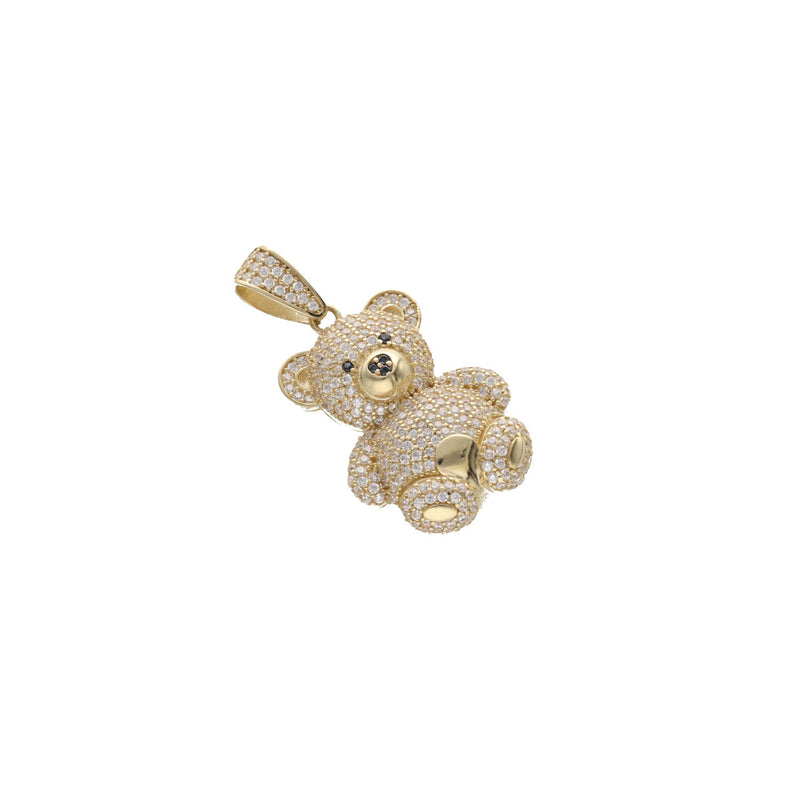 10k Gold & CZ Teddy Bear Charm W:6.1