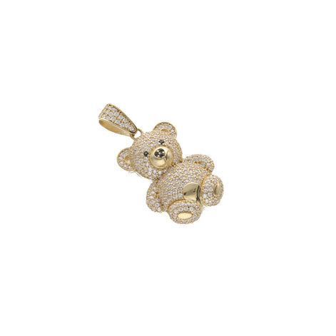 10k Gold & CZ Teddy Bear Charm W:6.1