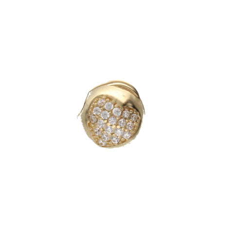 14k Gold & Cz Heart Pa Lock W: 1.3
