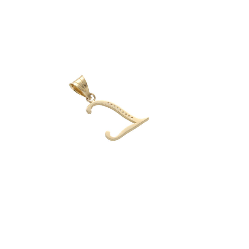 14 Karat Gold Cz Initial "L" Pendant W:1.3