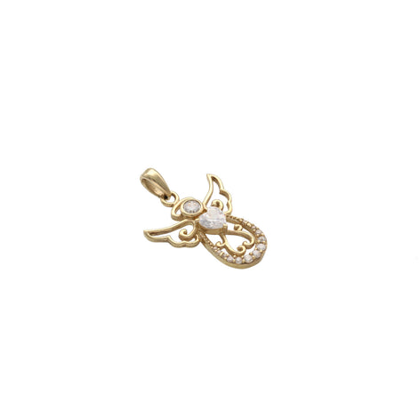 10 Karat Gold and Cz Angel Charm W2.5