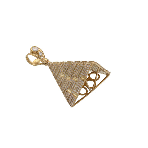 10 Karat Gold & Cz 3D Illuminati Pyramid Charm