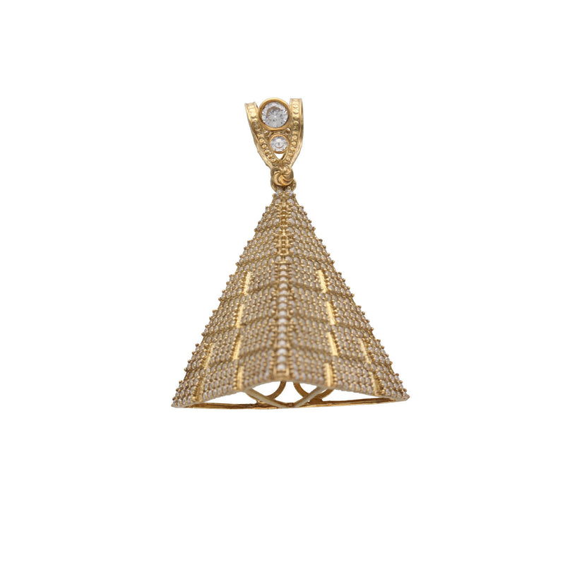 10 Karat Gold & Cz 3D Illuminati Pyramid Charm