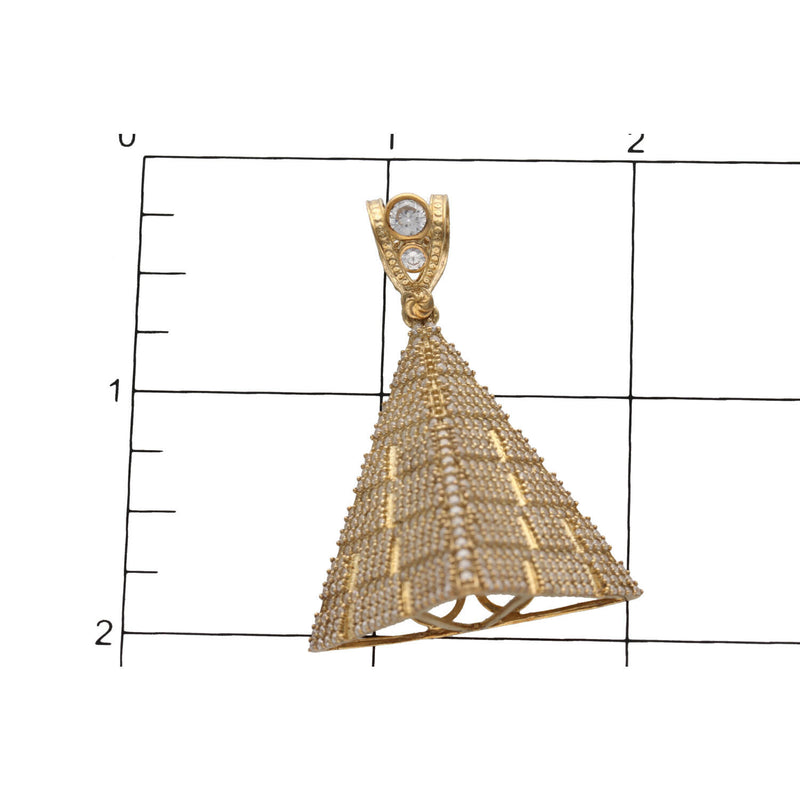 10 Karat Gold & Cz 3D Illuminati Pyramid Charm