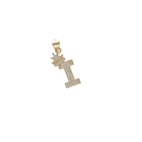 10K Gold & CZ Crown Letter 