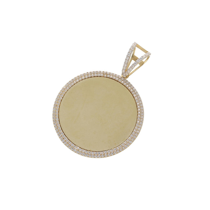 10K Gold & CZ Photo Medal W:6.4