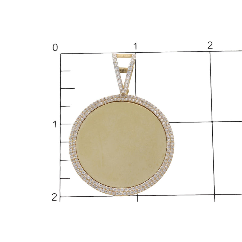 10K Gold & CZ Photo Medal W:6.4