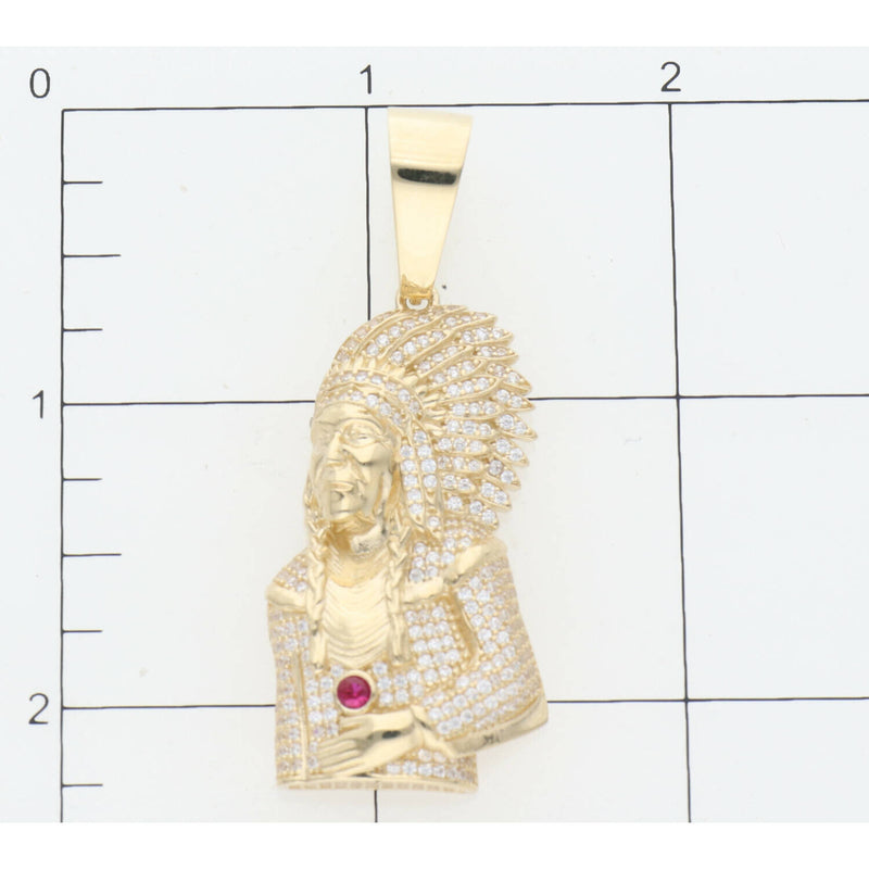 14 Karat Gold Cz Indian Charm