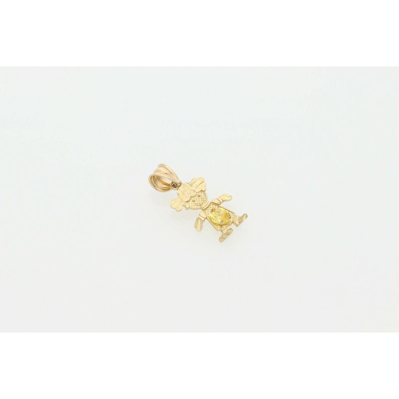 10KGCz Yellow or Pink Children Shape Charm W:1.0