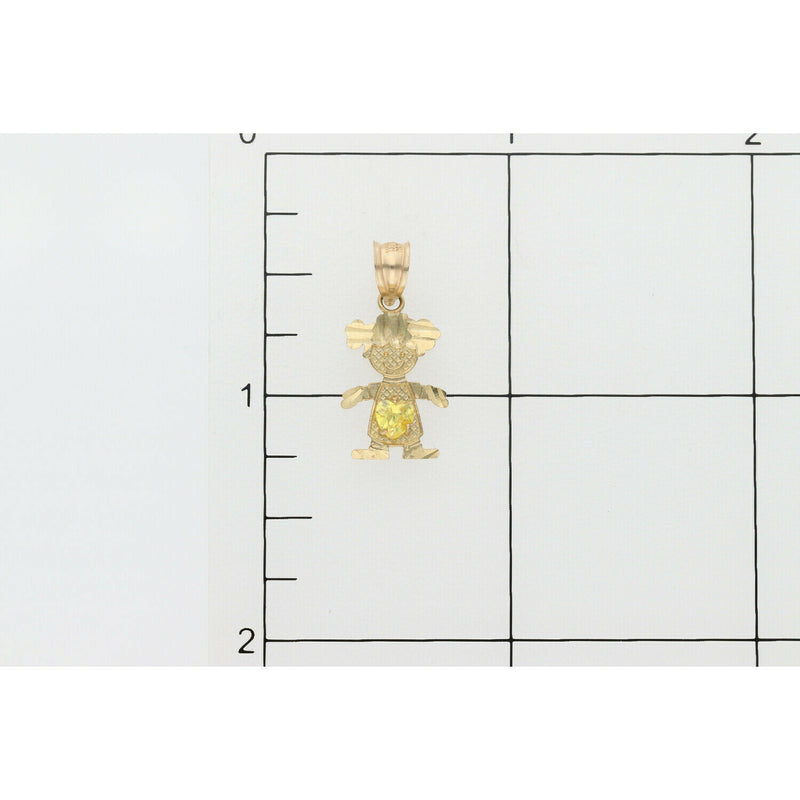 10KGCz Yellow or Pink Children Shape Charm W:1.0