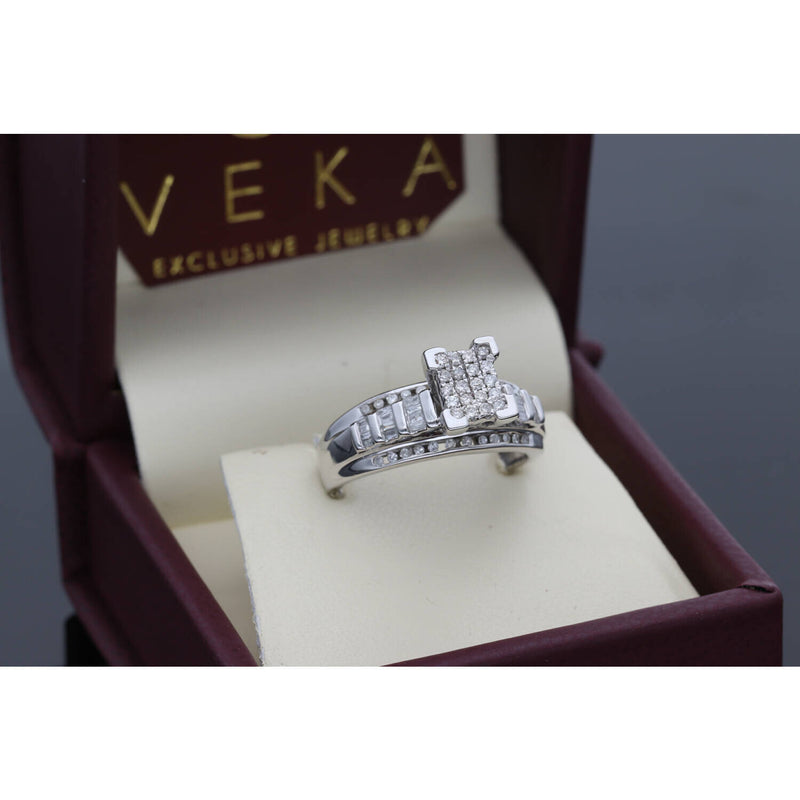 10K White Gold 0.15 ctw Diamond Cinderella Ring
