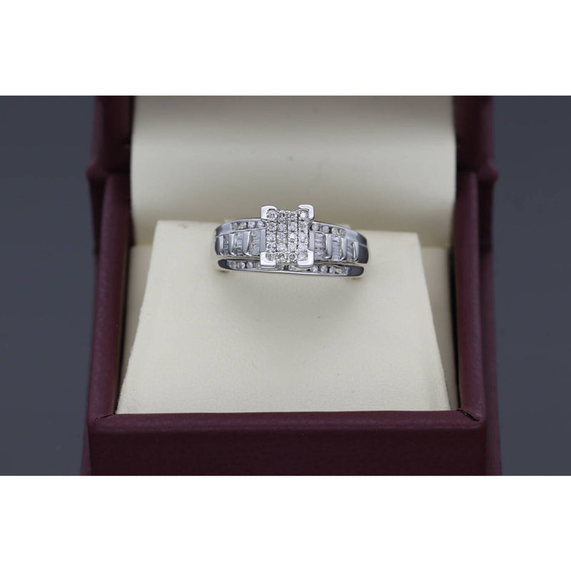 White Gold  Diamond Cinderella Ring