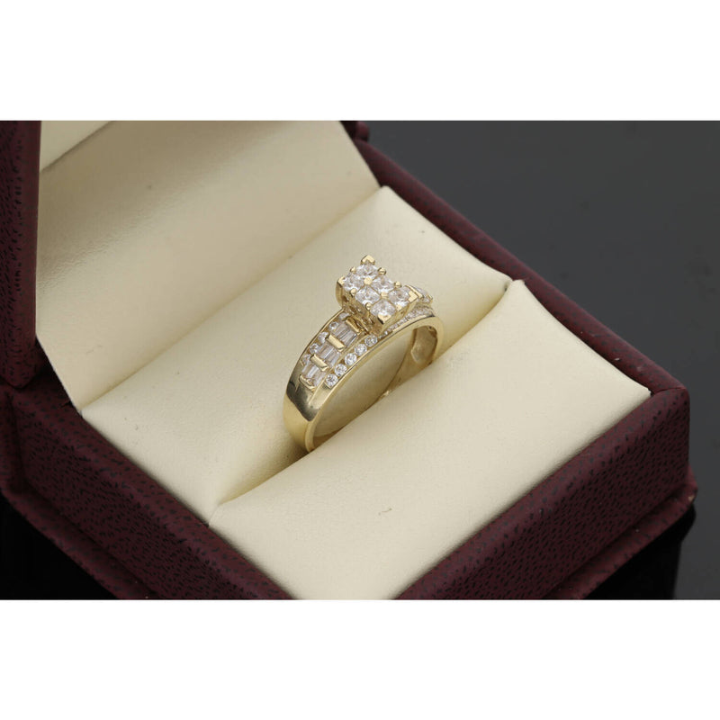 10K Gold & Cz No.3 Cinderella Ring