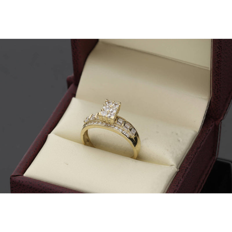 10K Gold & Cz No.3 Cinderella Ring