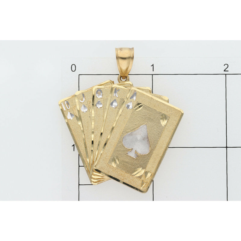 10 Karat Gold Two Tone Cards Charm