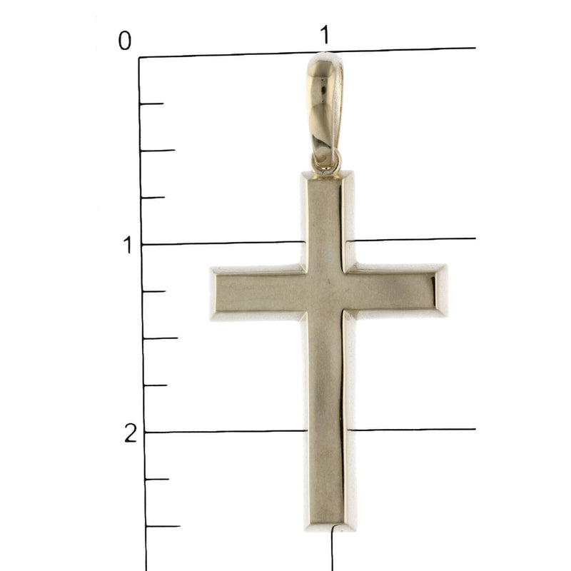 14k Gold Cross Plain - Maze Charm W:9.4