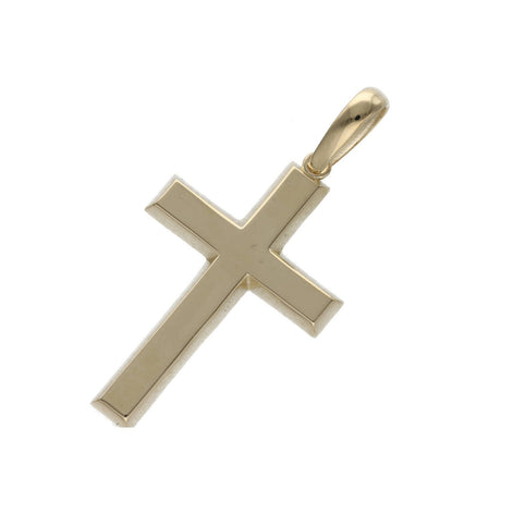 14k Gold Cross Plain - Maze Charm W:9.4