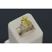 Gold and Zirc Crown Ring 10 Karat 