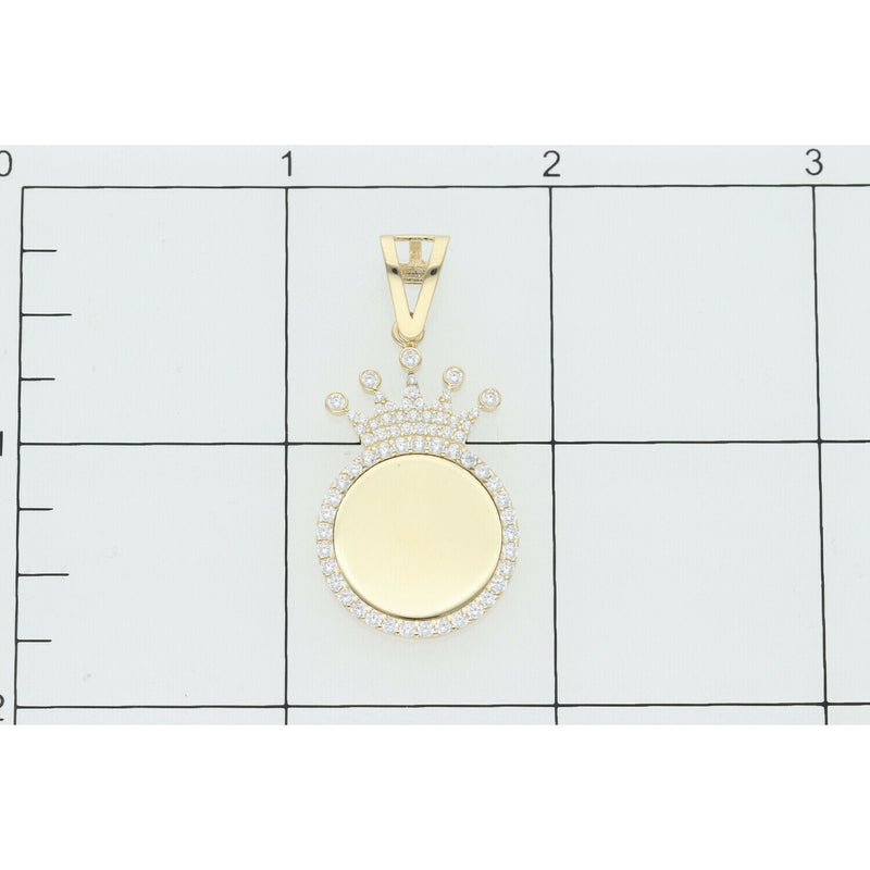 10K Gold & Cz Small Crown Photo Charm W: 3.0