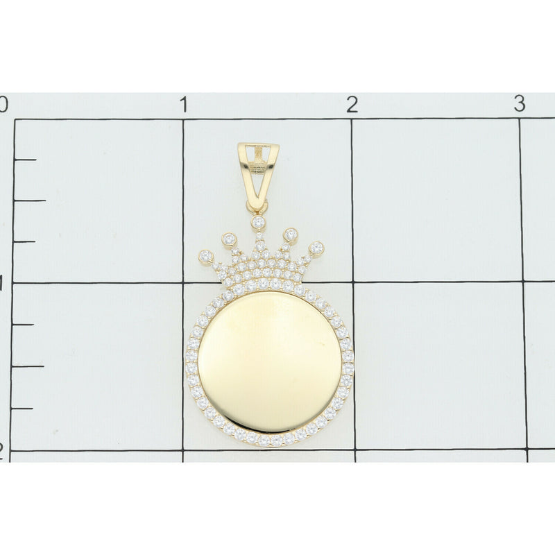 10K G & Cz SM Crown Photo Charm W: 4.0