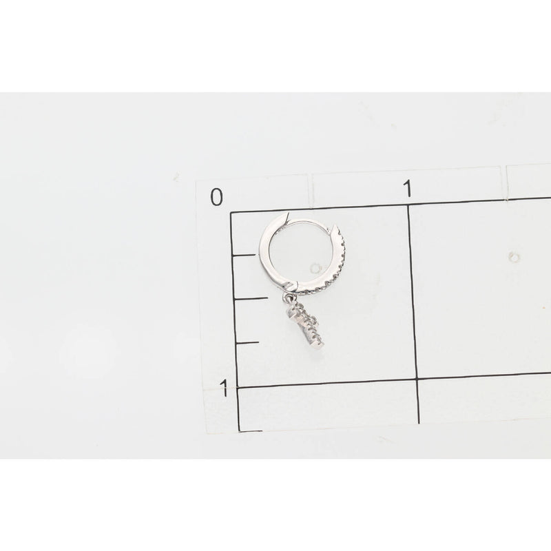10K White Gold Diamond Cross Huggie Earrings ✨ 0.35 CTW Real Gold