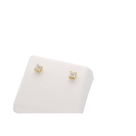 10k Gold & 0.03 ctw Diam Square Earr
