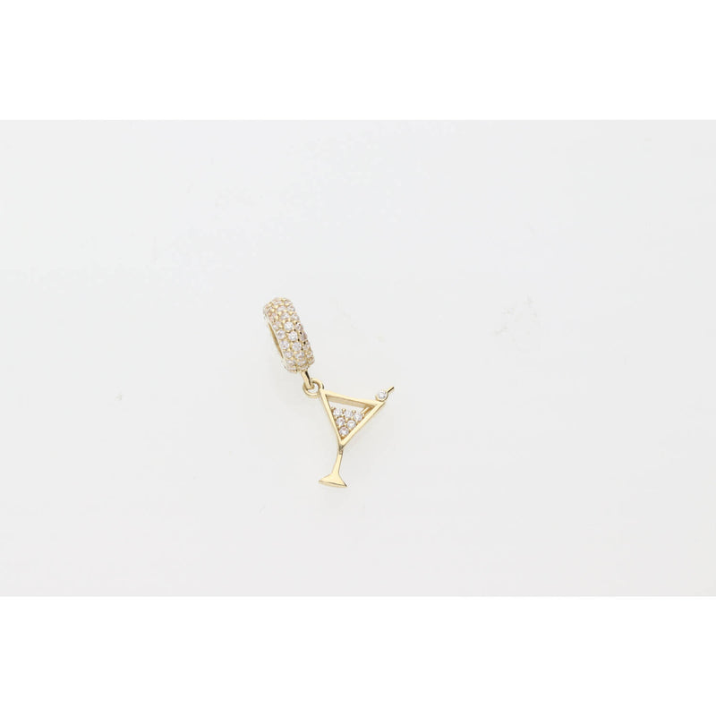 14K Gold & CZ Cup Charm W:1.4